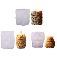 Nouvelles Idées : Moule en Silicone Alimentaire pour Bougie Parfumée Écrou de Ronce aux Fleurs Épanouies, Ornement Écrou de Ronce Style Mori DIY, Relief Animalier 3D