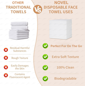 50 Counts Extra Thick <strong>Super</strong> <strong>Soft</strong> Plant Fiber Clean <strong>Facial</strong> <strong>Towels</strong> Disposable Face <strong>Towel</strong> for All Skin - Product Image 5