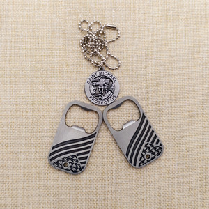 扁平圆形宠物识别牌，带斜边，定制金属锌合金狗牌 - Product Image 2