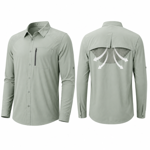 เสื้อตกปลาแขนยาวสำหรับผู้ชาย ป้องกันแสงแดด UPF 50+ น้ำหนักเบา เหมาะสำหรับเดินป่าและตกปลา - Product Image 3