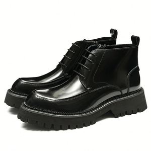 Chaussures de luxe pour hommes en cuir véritable imperméables, faites à la main, sur mesure, à lacets, bout rond, formelles, pour affaires, automne, haute qualité - Product Image 5