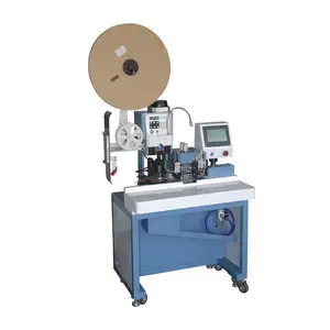 Automatic electric sheathed cable wire multi core plastic skin stripping peeling terminal continuous crimping machine