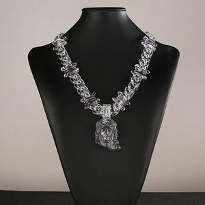 Collar <span class=keywords><strong>de</strong></span> Moda Punk al por Mayor <span class=keywords><strong>con</strong></span> Colgante <span class=keywords><strong>de</strong></span> Cruz <span class=keywords><strong>de</strong></span> Jesucristo Transparente y <span class=keywords><strong>Cadena</strong></span> <span class=keywords><strong>de</strong></span> Eslabones Cubanos 3D <span class=keywords><strong>de</strong></span> Acrílico <span class=keywords><strong>para</strong></span> Hombres y Mujeres Joyería <span class=keywords><strong>de</strong></span> Tendencia <span class=keywords><strong>para</strong></span> Fiestas - Product Image 1