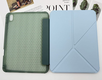 4 Katlı PU Deri Kapaklı Kitap Tipi Kılıf, Kalem Yuvası ve Isı Dağıtıcı TPU Kılıf ile ipad 10.9 İnç Tablet Kılıfı