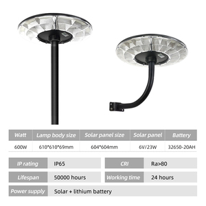 Lámpara de calle solar Sensor de movimiento de inducción de alto lumen Impermeable Integrado Exterior Luminar Road Led Jardín Luces de calle solares - Product Image 6