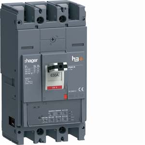 HNW630LR ปรับแต่งได้ด้วยเซอร์กิตเบรกเกอร์แบบหล่อขึ้นรูปของ Hagers รุ่น h3+ P630 LSIG 3P 40kA 630A - Product Image 1