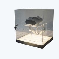 Guangdong usine plexiglas porte verrouillable Led éclairage jouet modèle figure boîte acrylique pour l'affichage de lunettes VR modèle échantillon