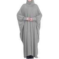 Abaya à Capuche Extensible en Jersey, Coupe Papillon, Élégante et Modeste pour Femmes Musulmanes, Vêtement Islamique, Vente en Gros, Abaya de Prière à Manches Chauve-Souris