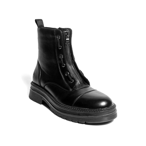 Botines de cuero PU negro antideslizante <span class=keywords><strong>plataforma</strong></span> al por mayor diseño punta redonda - Product Image 3