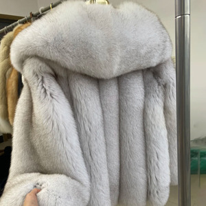 Hermosa ropa de <span class=keywords><strong>mujer</strong></span> suelta de color, ropa de cuello vuelto grande, prendas de vestir de piel Real - Product Image 3