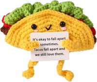 Taco amusant et positif fait à la main, jouet de soutien émotionnel en crochet, partenaire de pomme de terre mignon avec carte positive, cadeaux amusants et drôles pour se remonter le moral