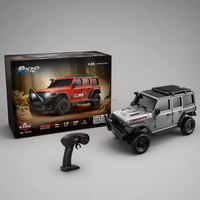 Voiture RC tout-terrain 1:43 entièrement proportionnelle, double commande 2,4 GHz et application, portée 40 m, lumières LED, rechargeable Type-C, vitesse réglable