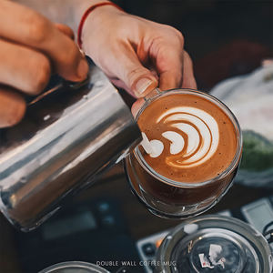 Tasses à café en verre borosilicate à <span class=keywords><strong>double</strong></span> <span class=keywords><strong>paroi</strong></span> isolées, forme d'œuf, 250 ml, pour latte, cappuccino, expresso, compatibles lave-vaisselle - Product Image 4