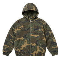 Ensemble survêtement 2 pièces pour homme, veste et pantalon cargo oversize en toile de coton de haute qualité, camouflage, fabriqué sur mesure