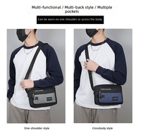 Sac bandoulière en nylon durable avec fermeture éclair, multi-poches, résistant à l'eau, portable, pour homme, idéal pour les voyages en extérieur, style messager tendance