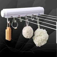 5 lignes de corde à linge rétractable mural économiseur d'espace ligne de séchage du linge étendoir réglable