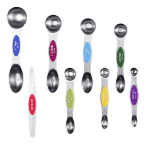Stainless Steel <b>Measuring</b> Spoon Double Headed Magnetic 8 Piece Set Baking <b>Tools</b> Graduated Seasoning Storage Spoon - Product Image 4