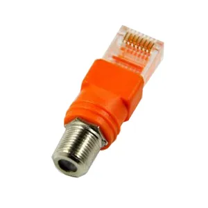 F-Loại Kết Nối RF Nữ Để RJ45 Nam Đồng Trục Barrel Coupler Adapter Coax Adapter, RJ45 Để RF Kết Nối