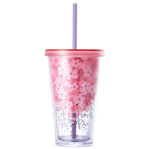 Double Wall <strong>Plastic</strong> Insulated Outdoor <strong>Tumblers</strong> Acrylic <strong>Plastic</strong> <strong>Tumbler</strong> Snow Globe <strong>Tumbler</strong> <strong>with</strong> <strong>Straw</strong> - Product Image 6