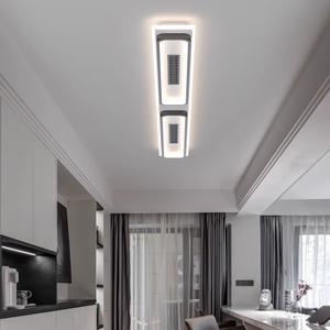 Lampes de salon, spots sur rail ouverts, style nordique moderne simple, salle à manger, chambre à coucher, mur de fond, bande LED longue, sans éclairage principal - Product Image 3