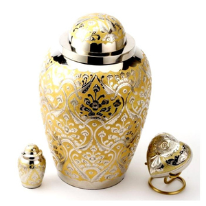 โกศบรรจุอัฐิโลหะลายทองสำหรับผู้ใหญ่ โกศสำหรับงานศพ โกศสำหรับเก็บอัฐิ โกศสำหรับพิธีศพ ดีไซน์คลาสสิก - Product Image 1