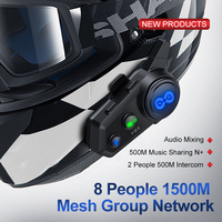 Meilleurs interphones pour casque de moto, communications 8 voies, interphone moto 2KM avec partage de musique
