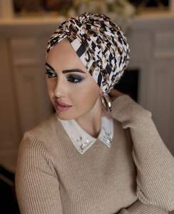 Turbante árabe musulmán <span class=keywords><strong>Hijab</strong></span> instantáneo de nuevo diseño, turbante <span class=keywords><strong>Hijab</strong></span> a rayas cosido para mujeres musulmanas de Malasia de colores mezclados - Product Image 5