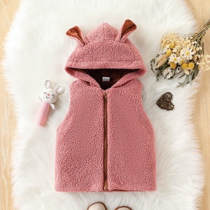 Veste polaire en peluche pour garçons et filles, chemise à fermeture éclair avec oreilles de dessin animé en peluche, gilet d'hiver en coton lavé pour enfants - Product Image 6