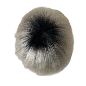 Remplacement de <span class=keywords><strong>cheveux</strong></span> humains vierges brésiliens T1B/ # Prothèse capillaire 60 Platinum Blonde Color AUS 8x10 en dentelle avec unité en PU pour hommes blancs - Product Image 2