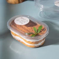 Bol de nourriture pour influenceurs, lait de soja transparent, tiramisu aux mille couches, gâteau aux fruits, gelée de plantes ovale
