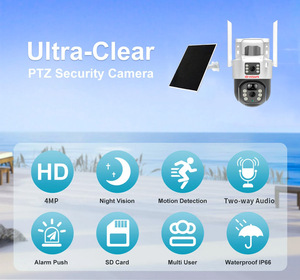 Vesafe V380 Pro Wifi 4G ngoài trời giám sát kép ống kính Dual-Màn hình PTZ camera an ninh CCTV ai năng lượng mặt trời mạng Máy ảnh - Product Image 2