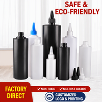Bouteille en plastique HDPE de 75 ml, 100 ml, 500 ml, 1000 ml pour lubrifiant automobile, huile, produits chimiques liquides, avec buse de distribution