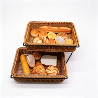 Pastorale stijl geweven PP 3-laags afwaterbaar waterdicht voedselveilig fruitmand displaystand broodopbergbak Scandinavische supermarkt