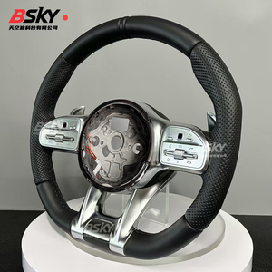 Adecuado para <span class=keywords><strong>Mercedes</strong></span> <span class=keywords><strong>Benz</strong></span> W213 C238 W463 W464 W222 C217 CLS C257 W205 C63 Volante de cuero semiperforado de Estilo negro - Product Image 3