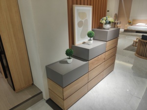 Cajones de madera maciza para dormitorio y sala de estar, armarios apilables de almacenamiento, mesa lateral de madera natural - Product Image 2