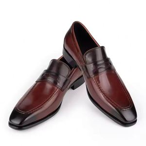 High Quality Men's Formal <b>Shoes</b> Handmade Custom Loafers Square Toe Stylish Party Wedding Leather <b>Shoes</b> <b>Height</b> <b>Increasing</b> Autumn - Product Image 1
