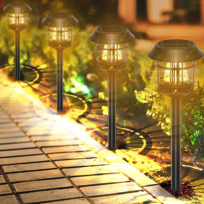 2022 New Vintage Waterproof LED Solar Pathway Lights With Edison Bulb High Brightness Solar Garden Lights For Outdoor