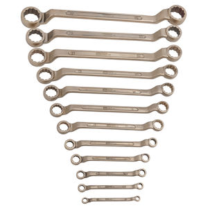 BRONZEplus 12-Piece Offset <b>Ring</b> Wrench Set DIY Grade Steel Ratchet <b>Spanner</b> for Industrial Repair Chrome Finish Metric OEM - Product Image 1