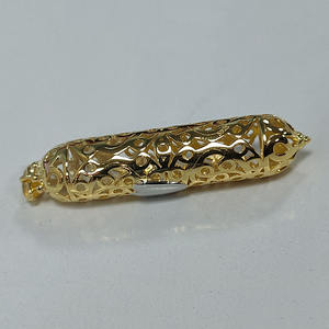 Perak asli mode perhiasan Yahudi 925 perak murni liontin Mezuzah berlapis emas - Product Image 4