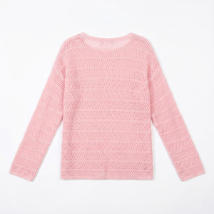 <span class=keywords><strong>Pull</strong></span> en tricot à paillettes rose clair pour femmes, élégant et stylé, avec un col rond ouvert, un haut féminin tendance et scintillant - Product Image 4