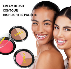 Nuevo conjunto de paleta de contorno de colorete de tinte de cara cremoso, colorete <span class=keywords><strong>crema</strong></span>, Etiqueta Privada, Resaltadores bronceadores brillantes de la mejor calidad - Product Image 2