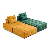 GREEN NATURE Bestseller transfrontalier Canapé italien monoplace monobloc en éponge pure, avec revêtement en chanvre et structure en acier inoxydable