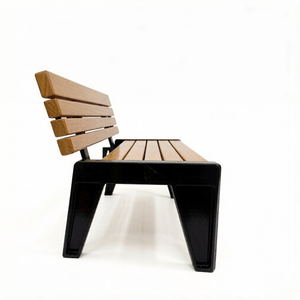 Banc de jardin moderne à pieds en <span class=keywords><strong>V</strong></span>, structure métallique, lattes en bois, pour l'aménagement paysager commercial et le développement <span class=keywords><strong>immobilier</strong></span> - Product Image 3