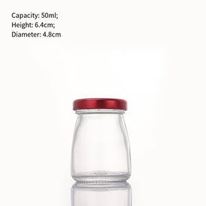 Pot en verre transparent miniature de qualité alimentaire, hermétique, 50 ml, 75 ml, 100 ml, pour confiture, miel, nourriture, yaourt, gelée, pudding, nid d'oiseau, avec couvercle à vis - Product Image 5