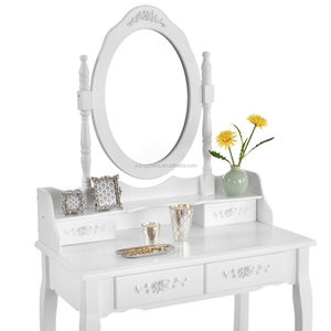 Cổ Điển Pháp commode sinh sản có thể gập lại bằng gỗ cô gái bàn trang điểm trong màu hồng Nhà đồ nội thất phòng ngủ - Product Image 4