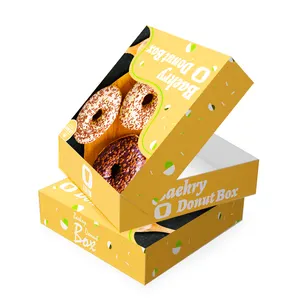 LOKYO Customized one dozen size donut boxes designs bakery cookie dessert packaging box for donuts