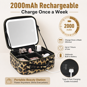 Sac de maquillage personnalisé Monlitglow EcoFriendly avec miroir LED, en PU, 3 couleurs, faible MOQ, prêt à la vente, <span class=keywords><strong>organiseur</strong></span> de voyage éclairé - Product Image 5