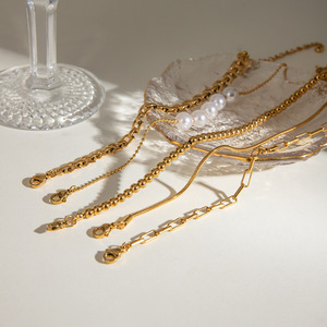 Yueli Jewelry <b>Set</b> 5Pc Gold Tone <b>Bracelets</b> With Freshwater Pearl Layered Design Unisex Everyday Wear - Product Image 4