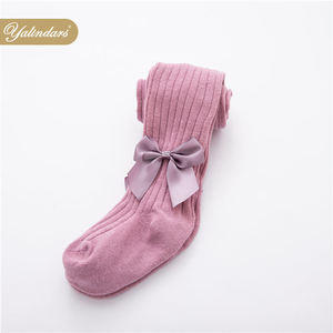 Medias de vestido de princesa de punto para niña, medias transpirables con lazo, venta al por mayor - Product Image 3