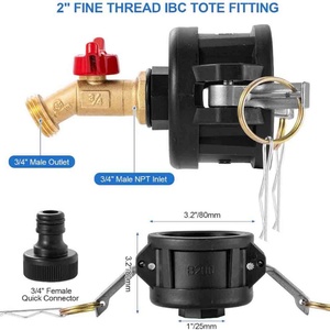 อุปกรณ์เสริมสายยางรดน้ำ ขนาด 2 นิ้ว เกลียวละเอียด ข้อต่อถัง IBC ขนาด 275-330 แกลลอน ข้อต่อแบบ Cam Lock ขนาด 2 นิ้ว ข้อต่อสายยางรดน้ำแบบปลดเร็ว - Product Image 2